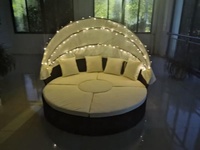 Rotin jardin lits de jour avec lumières LED RLF-00088A
