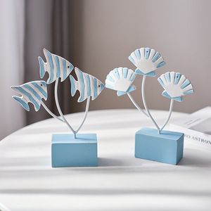 ชุดของตกแต่งรูปปลาไม้สไตล์เมดิเตอร์เรเนียน หลายชิ้น สำหรับตกแต่งห้องนั่งเล่น - Product Image 3