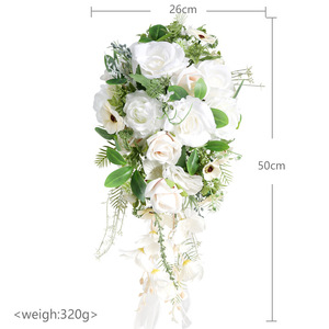 Bán buôn lãng mạn Nhân Tạo Hoa hồng <span class=keywords><strong>Handmade</strong></span> trang trí đám cưới phù dâu Bridal bó hoa cưới bó hoa - Product Image 6