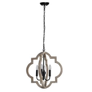Sunsir SKD Factory Direct Vintage Wood Chandelier Indoor Lighting Fixtures Farmhouse Style Pendant <b>Light</b> Kitchen Island <b>Light</b> - Product Image 6