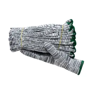 Изготовленные на заказ дешевые строительные серые белые рабочие перчатки хлопчатобумажная пряжа вязаные перчатки для промышленной работы