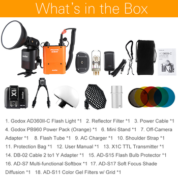 Godox AD-360 MARK II AD360II-C TTL Powerful Speedlite Flash+PB960