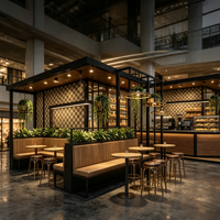 Kiosque de luxe personnalisé en bois pour centre commercial, stand de café, de bubble tea, vitrine de confiseries pour centre commercial, taille personnalisée OEM
