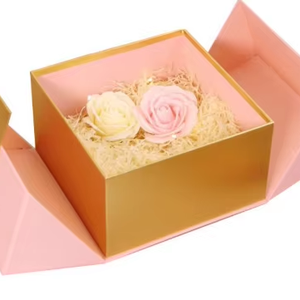 Boîte cadeau à double porte, boîte d'emballage personnalisée pour bijoux, événement festif, boîte en papier pliante imprimée - Product Image 1