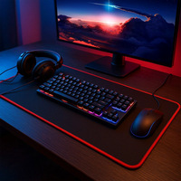 Tapis de souris XXL noir, tapis de souris gamer, grand tapis de bureau pour ordinateur PC, 900X400, clavier, anime, tapis de bureau, tapis de jeu, kawaii, tapis extensible