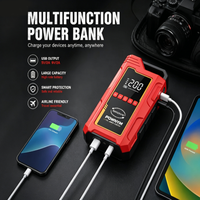 Arrancador de Coches Portátil de Emergencia de Alta Resistencia 12V con Power Bank de 6000mAh, 8000mAh, 10000mAh, Carga Rápida y Luz LED para Camiones de Gasolina