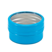 Boîte de rangement décorative transparente en aluminium de 10g, style japonais, pour nail art, petite boîte en aluminium avec fenêtre, emballage fileté, compartimentée