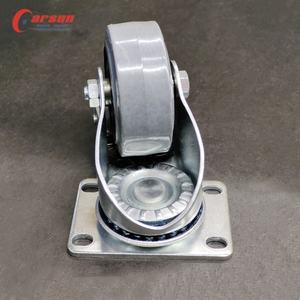 Mittelgroße 3-Zoll Antistatische Leitfähige TPR-Stahlplatten-Lenkrollen mit Bremse, Weiches Rad, Anpassbar, OEM 75mm Kugellager Gewinde - Product Image 3