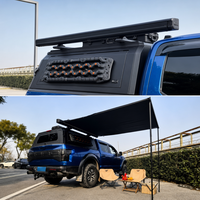 Tente de toit de voiture rétractable, abri solaire imperméable, type à armature droite, cadre en aluminium, camping quatre saisons, auvent latéral double