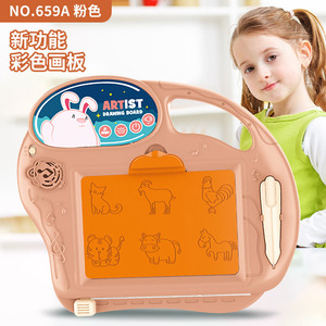 Tableau de dessin pour artiste 659A rose effaçable magnétique en plastique pour enfants de 2 à 6 ans, style album, jouet d'écriture et de gribouillage - Product Image 1