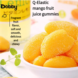 Venta al por mayor a granel 330g Q elástico suave amargo gominoso caramelo Dobby melocotón sabor afrutado fruta jarabe gomitas - Product Image 6