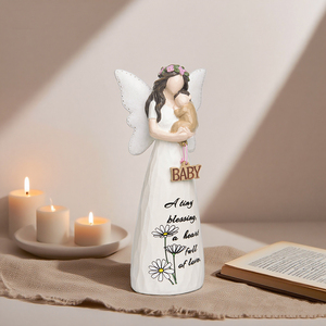Regalo per la festa <span class=keywords><strong>della</strong></span> mamma, regalo di compleanno per la mamma, statua disegnata a mano di <span class=keywords><strong>madre</strong></span> e bambino, statua di angelo, regalo significativo per la mamma - Product Image 5