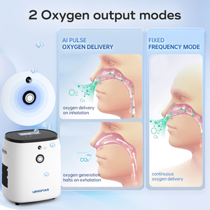 Concentrateur d'oxygène continu Longfian de type nouveau, dose pulsée, 7 litres, modèle B-1P, certifié CE, dispositif médical, branchement électrique - Product Image 6
