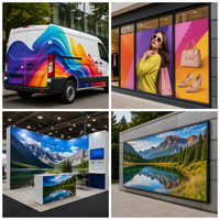 Rouleau de vinyle adhésif en PVC blanc imprimable Eco-Solvent Matériau d'affiche amovible brillant/mat avec colle auto-adhésive permanente