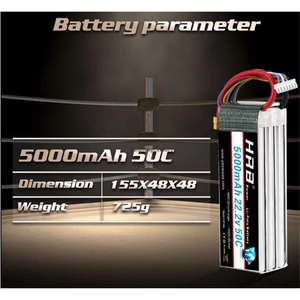 แบตเตอรี่ 22.2V 5000mAh 50C 6S1P พร้อมปลั๊ก XT90/T/EC5 สำหรับโดรน RC เฮลิคอปเตอร์ ชุดแบตเตอรี่มาตรฐาน - Product Image 5