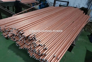 Fabrika kaynağı toptan fiyat topraklama ve yıldırım sistemi bağlantı parçaları toprak çubuk bakır kaplı çelik topraklama çubuğu - Product Image 4