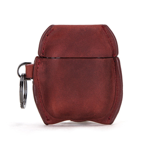 Étui de protection complet en cuir Crazy Horse antichoc avec boucle rapide pour Apple Airpods 1/2 - Product Image 5