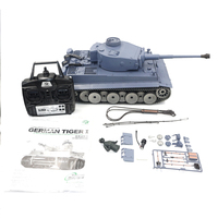 Henglong 3818-1 2.4Ghz 1/16ème Échelle Version 7.0 Char Allemand Tiger I RTR Modèle de Char Lourd Télécommandé avec Fonction de Tir pour Véhicules Militaires
