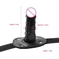 MUQU Silicone Gode Réaliste Bouche Ouverte Gag avec Verrouillable Fetish Bondage Pénis Bouche plug