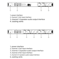 Amplificateur de puissance 4 canaux DK-350W, système audio stéréo numérique professionnel, amplificateur de puissance de classe D, amplificateur de puissance 1U, vente chaude