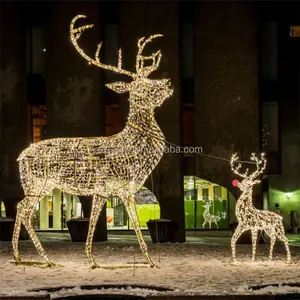 Lampe LED 3D en forme d'animaux, Motif de renne, pour décoration de noël, éclairage d'extérieur, Sculpture lumineuse - Product Image 1