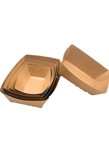 Barquettes alimentaires jetables en papier kraft, petites, recyclables, écologiques, pour plats à emporter - Product Image 6