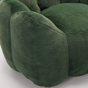 Evacuated Shrink-Wrapped <b>Inflatable</b> Vacuum Compressed Eco-Friendly Cloud-Flower Solo Velvety Sherpa Fleece Upholstery Sectional - Product Image 6
