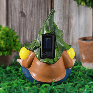 Decoración de Halloween jardín Elf estatua decoración lámpara Solar Gnome modelo al aire libre <span class=keywords><strong>duende</strong></span> resina decoración artesanía sin rostro enano estatuas - Product Image 4