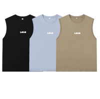Oversize sin mangas YKH tela de algodón de alta calidad 180GSM logotipo personalizado deportes 100% algodón hombres personalizado pulóver chaleco