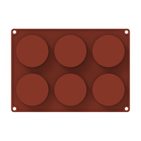 Moule à Gâteau Rond en Silicone, 6 Cylindres, Outils de Cuisson, Dessert, Chocolat