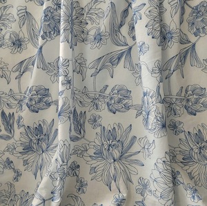 Tissu en polyester, <span class=keywords><strong>coton</strong></span> et <span class=keywords><strong>lin</strong></span> avec broderie florale de couleur contrastée, largeur 140 cm, pour robe cheongsam, sac - Product Image 2
