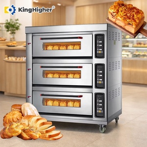 Four à gaz commercial à 3 étages, 6 plateaux, équipement de boulangerie, acier inoxydable, machine à cuire le pain, les gâteaux et les pizzas, contrôle numérique - Product Image 1