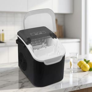 Machine à glaçons pour usage domestique, fonctionnement à une touche, petite machine à glaçons avec réservoir d'eau pour les boissons quotidiennes - Product Image 1