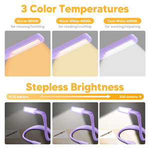Lumière LED de lecture pour <span class=keywords><strong>le</strong></span> cou Protection des yeux 3000K/4000K/6000K 80 heures d'éclairage Lampe LED rechargeable pour <span class=keywords><strong>le</strong></span> cou - Product Image 5