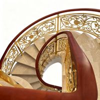 Nouvelles rampes d'escalier en spirale en alliage d'aluminium haut de gamme de style chinois, personnalisées, à base de ciment, pour villas