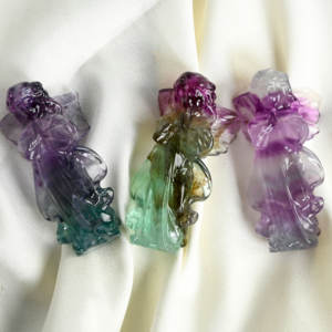 Figurine d'ange sculptée à la main en cristal naturel, pour la guérison par le Reiki et la décoration intérieure, fournisseur en gros de haute qualité - Product Image 1