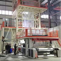 Mesin Produksi Film Tiup Jiusheng dengan Gear Box Berkualitas Tinggi, Extruder Plastik dengan Sistem Kontrol Web Guide untuk Pembuatan Plastik Tiup