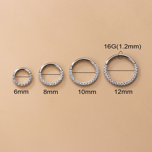 ASTM F136 G23 Titanium Premium Jewelry For Women Earrings 16G Ear Bone Piercing Stud Nose Ring Medical Surgical Body Jewelry