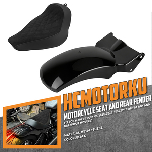 Siège solo pour motocycliste avec garde-boue arrière et feux de freinage et de clignotants à LED pour Harley Softail Standard FXST Street Fat Bob 2018-25 - Product Image 2