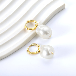 Fashion <b>Stud</b> <b>Earrings</b> White Pearl Circle Shape Stainless Steel For Women Party Jewelry - Product Image 4