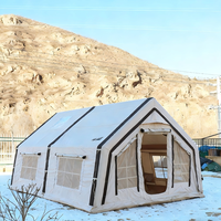 Carpa Inflable Portátil para Acampar al Aire Libre de 17.2 Pies Cuadrados, Tela Oxford 600D, Dos Habitaciones, Instalación Rápida, Impermeable, 4 Estaciones, para Fiestas Familiares