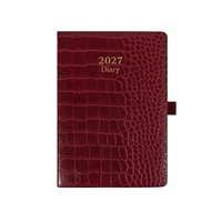 Agenda personnalisé 2027, couverture rigide, format A5, en cuir de crocodile, planificateur hebdomadaire et mensuel non daté, 2026-2027, avec onglets mensuels