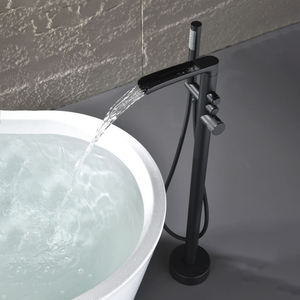 Brass Bathtub Faucet Matte Black Color Hot and Cold Water Bathtub Mixer <b>Freestanding</b> Bathtub Faucet - Product Image 1
