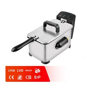 Precio al por mayor de fábrica Encimera de acero inoxidable <span class=keywords><strong>Freidora</strong></span> eléctrica de aceite de 3L para uso doméstico Chips Pollo frito - Product Image 1