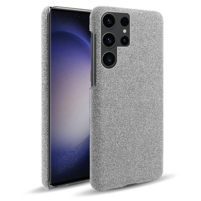 For Laudtec SJK922 Thin Lightweight Business-Style Cloth Mobile Phone Case for Samsung S25/S24 FE Plus Ultra PC Skin Friendly