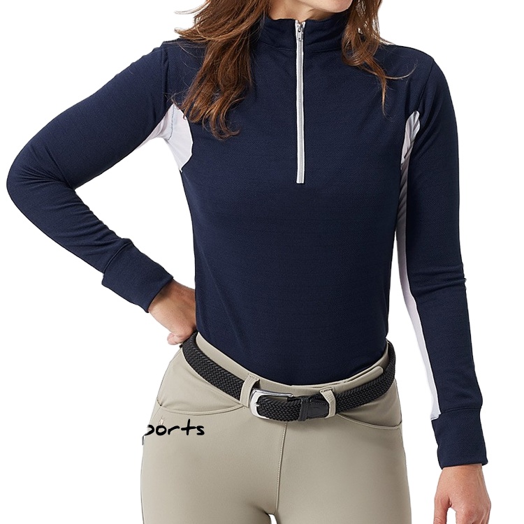 Бриджи джодхпур с логотипом на заказ, Женская Базовая одежда для конного спорта, спортивный топ с длинным рукавом, рубашки для верховой езды