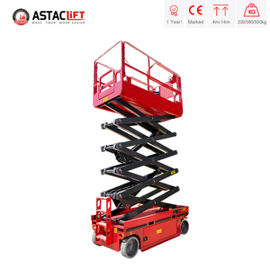 Platform <span class=keywords><strong>Lift</strong></span> Gunting Hidrolik Tenaga Baterai Astaclift, Dapat Bergerak Sendiri, Bersertifikasi <span class=keywords><strong>CE</strong></span>, Tinggi Kerja 6m-14m, Dilengkapi Remote - Product Image 4