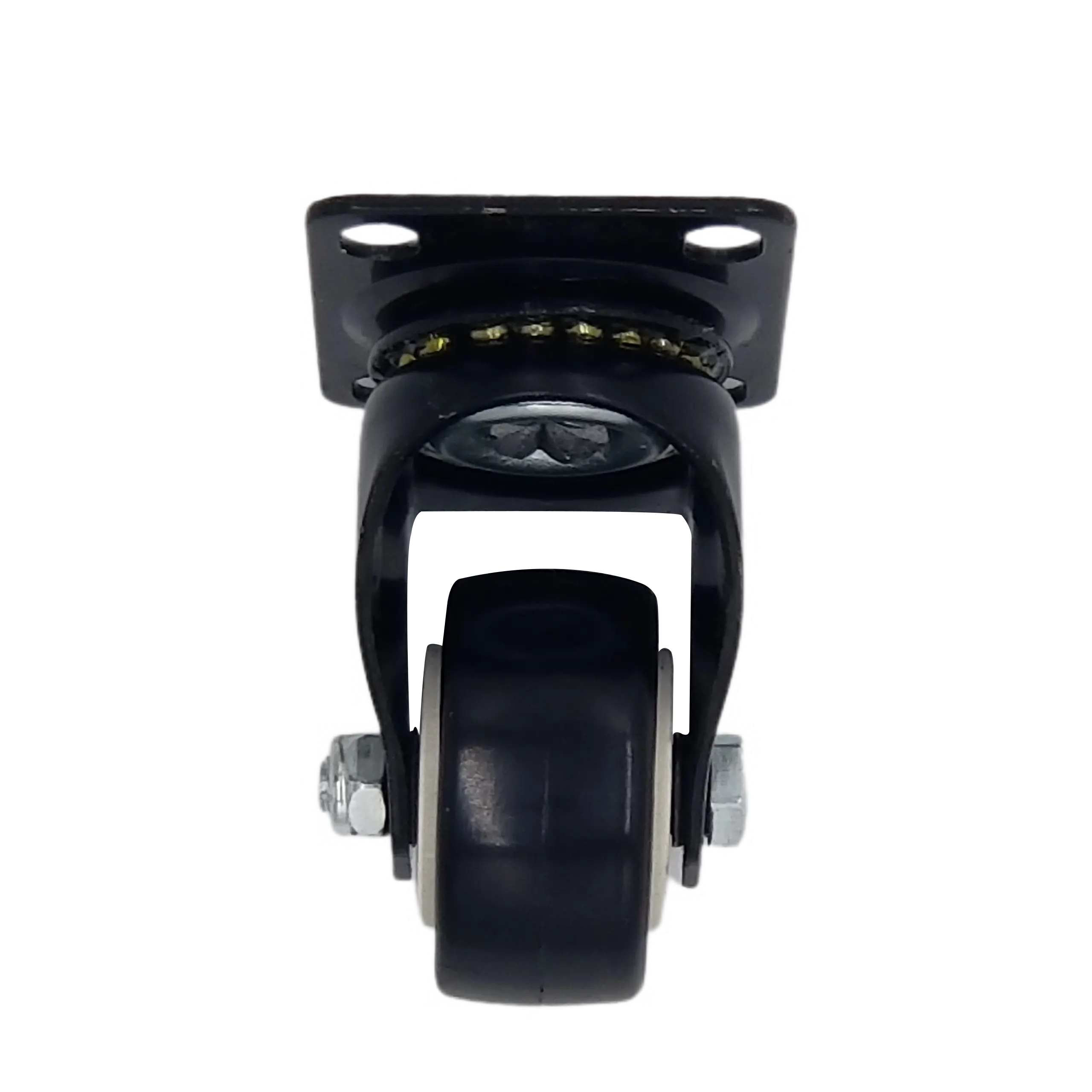 عجلة عجلات أثاث PU صغيرة خفيفة الدفع مقاس 1.5 بوصة سوداء عالمية 2024