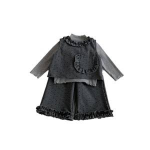 2026 신상 여아 의류 세트 봄 신상 아기 여아 캐주얼 물방울 무늬 면 긴팔 3피스 의상 - Product Image 4