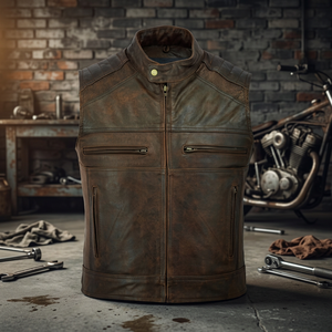 Chalecos de Cuero Genuino para Hombre, Hechos a Mano, Resistentes al Viento, Transpirables, Ecológicos, de Secado Rápido, Casuales, Servicio OEM - Product Image 4